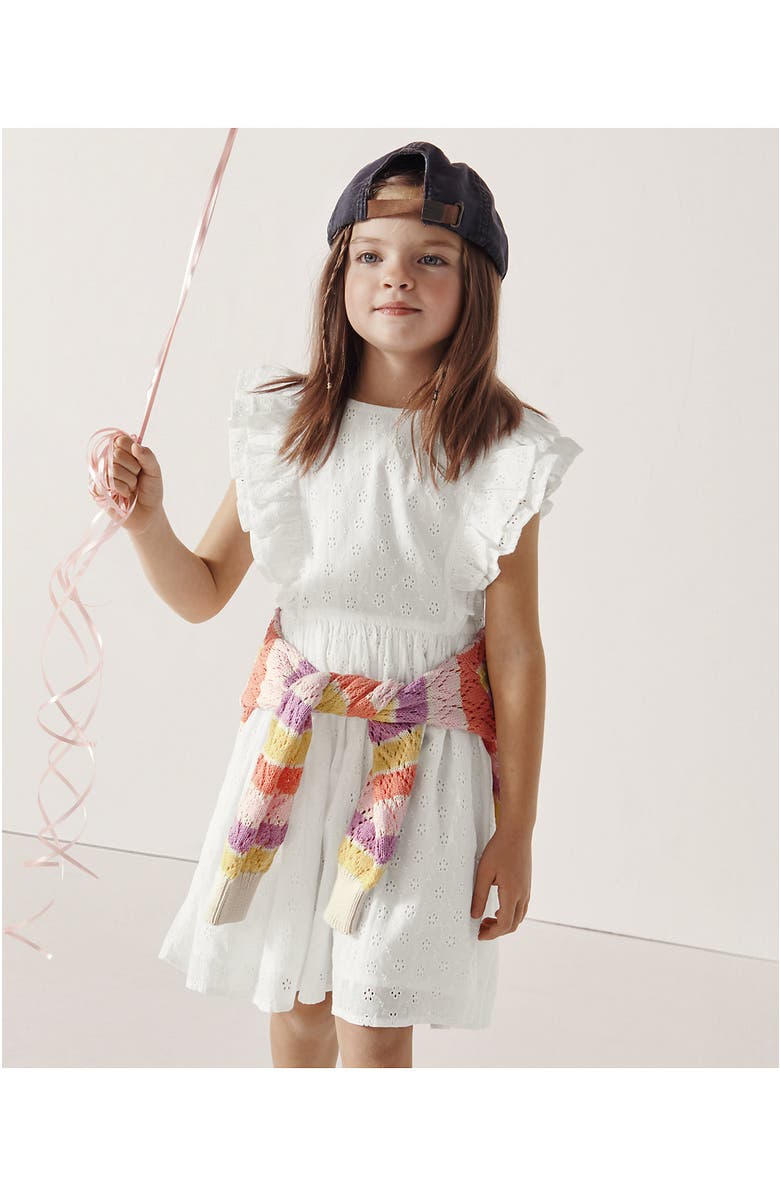 Lands' End Girls Woven Twirl Dress, Alternate, color, White