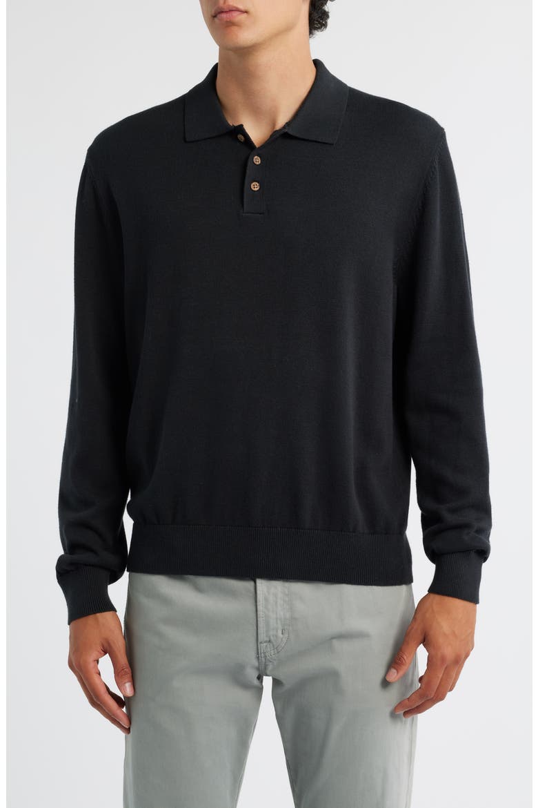 Feather Organic Cotton Polo Sweater, Main, color, NIGHT