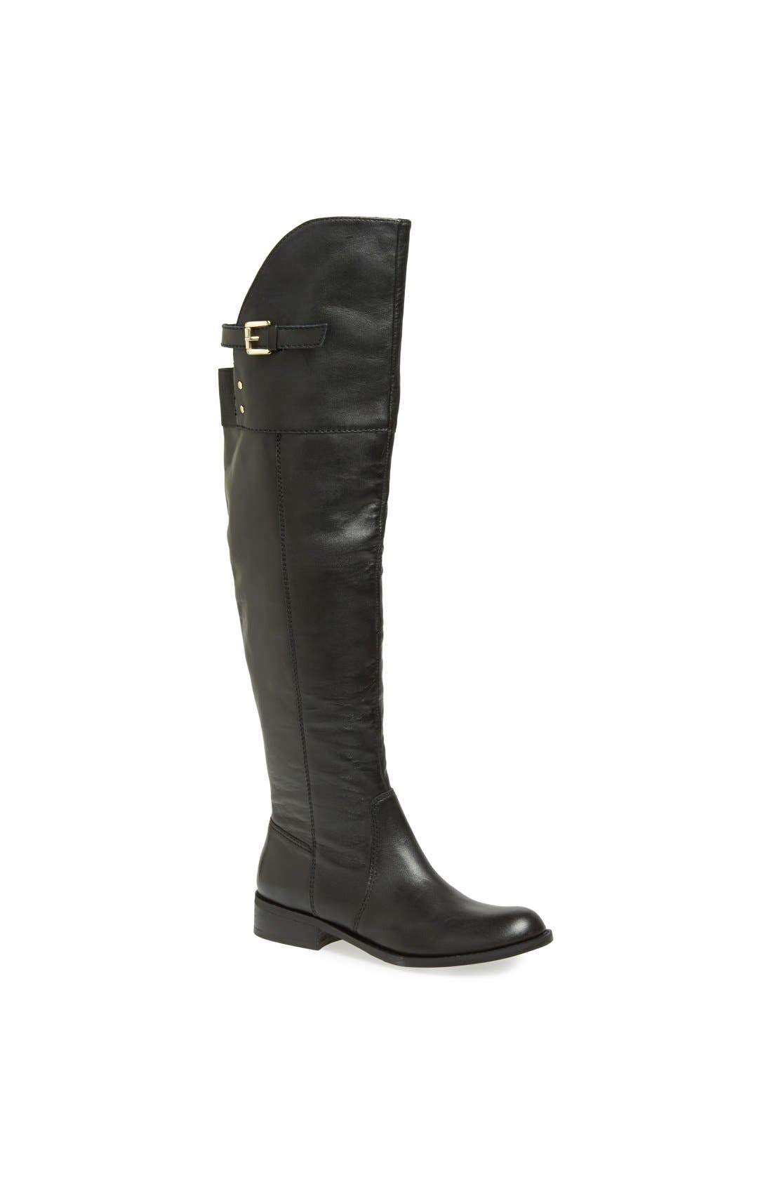'Chiik' Knee High Boot, Main, color, BLACK LEATHER