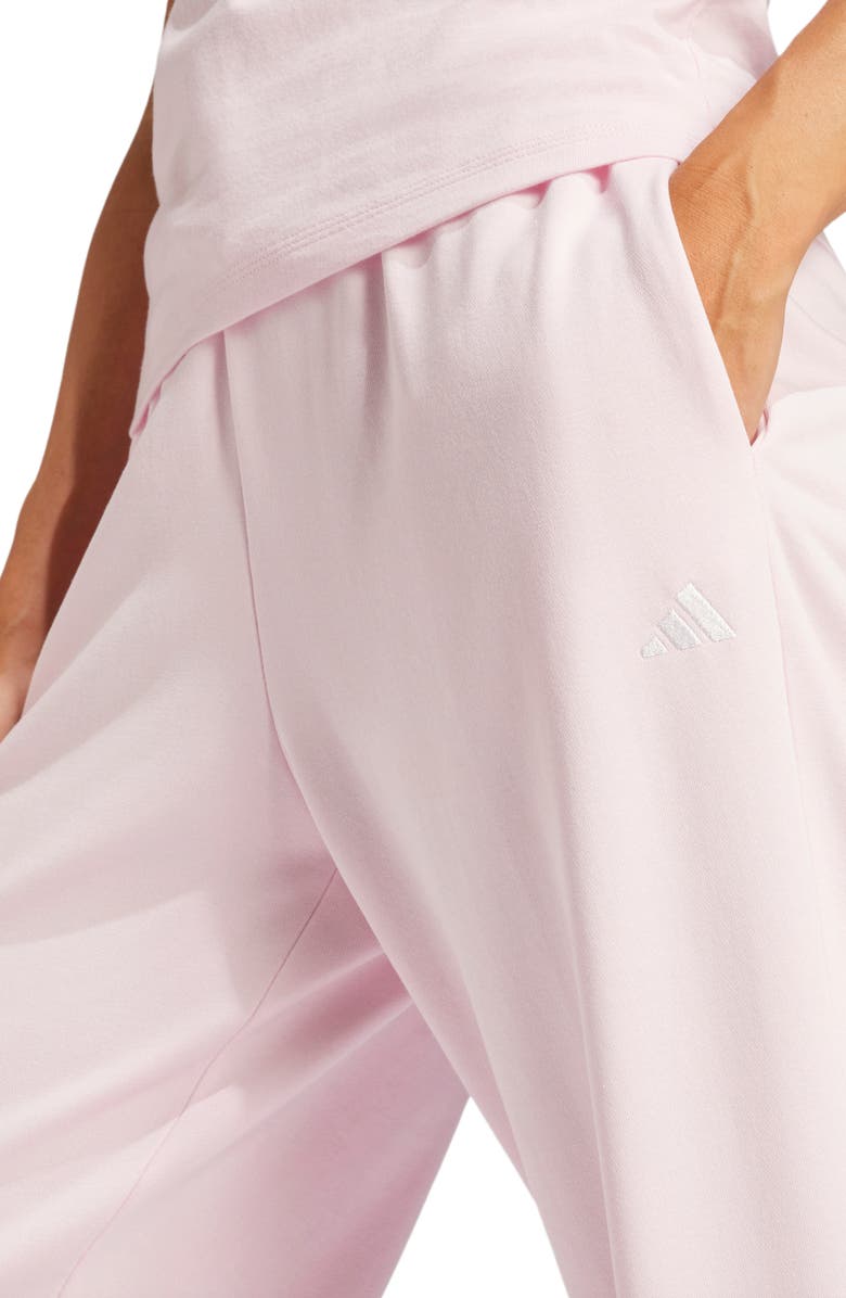 adidas Loose Fit French Terry Joggers, Alternate, color, Clear Pink/ White