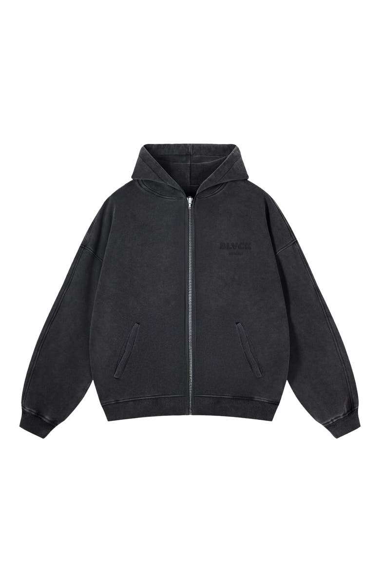 Blvck Acid Wash Zip Sweater, Alternate, color, 