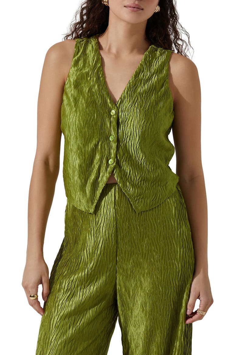 Plissé Vest, Main, color, AVOCADO