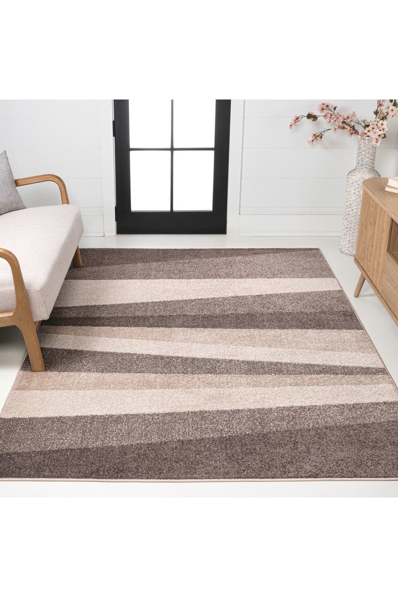 Prism Geometric Striped Area Rug, Alternate, color, Beige/Brown