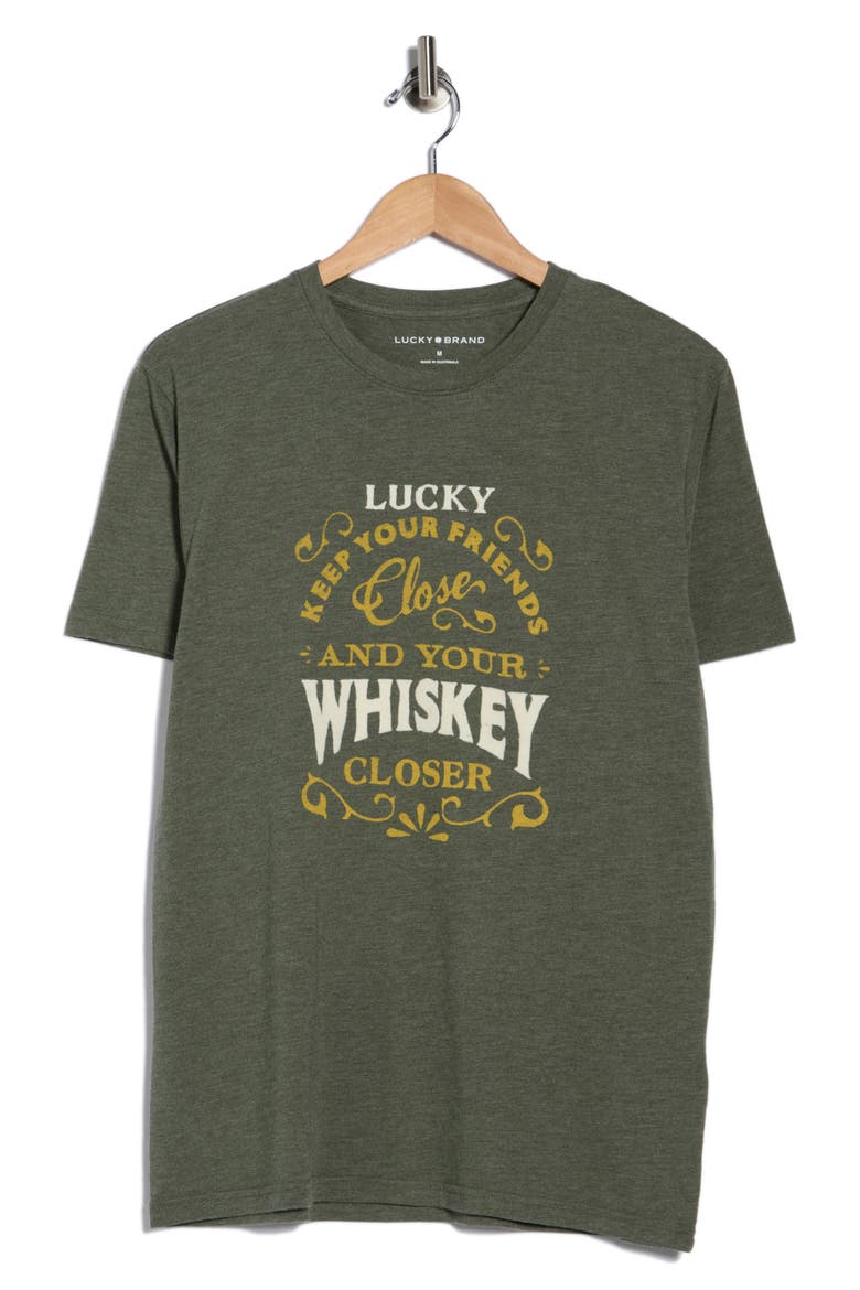 Lucky Whiskey Graphic T-Shirt, Alternate, color, RIFLE GREEN