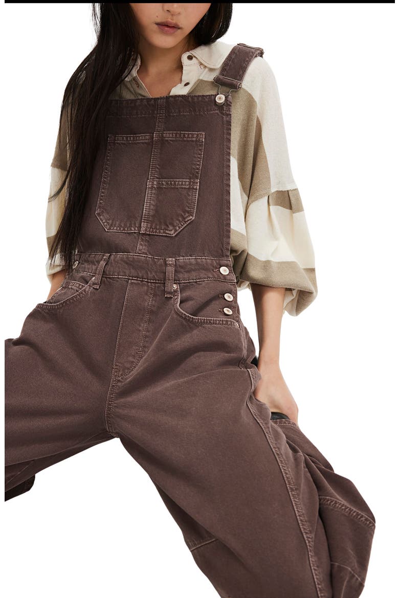 Good Luck Denim Overalls, Alternate, color, CHOCOLATE MOUSSE