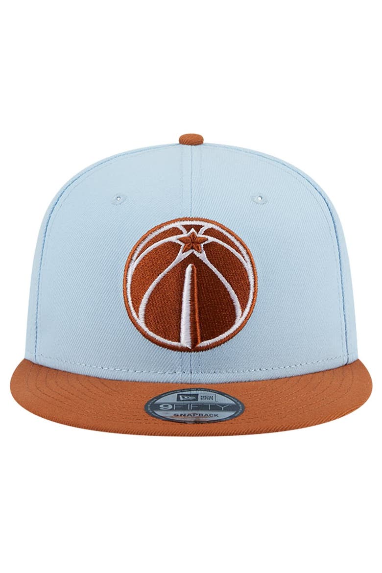 Men's New Era Light Blue/Brown Washington Wizards 2-Tone Color Pack 9FIFTY Snapback Hat, Alternate, color, Light Blue