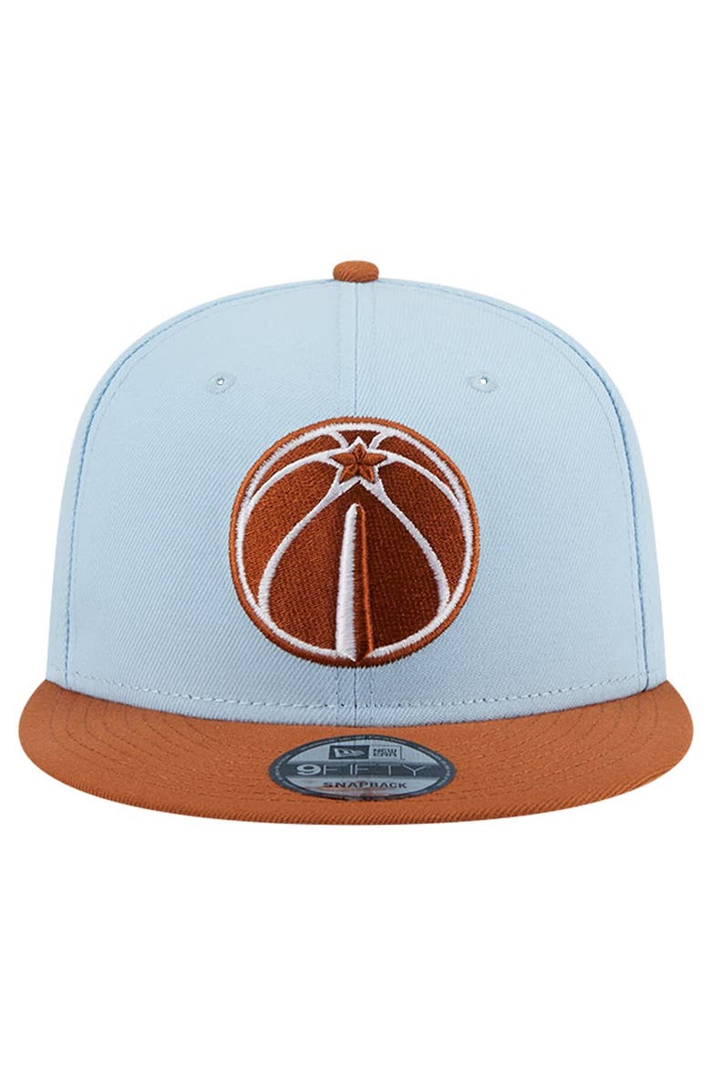 New Era Men's New Era Light Blue/Brown Washington Wizards 2-Tone Color Pack 9FIFTY Snapback Hat, Alternate, color,