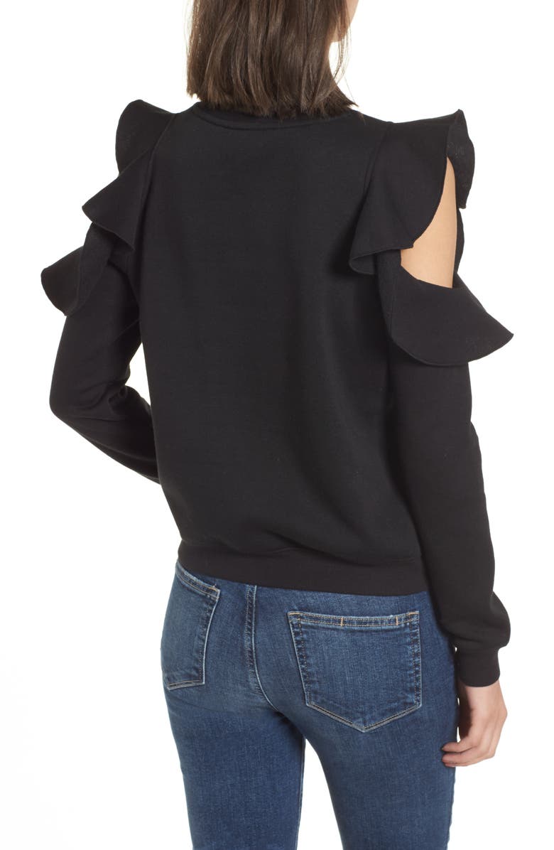 Rebecca Minkoff Gracie Cold Shoulder Sweatshirt, Alternate, color,