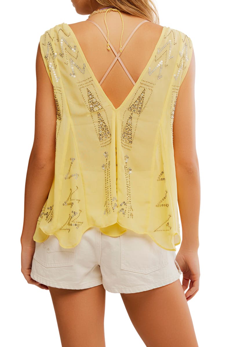 Free People Ibiza Embellished Top, Alternate, color, Sunny Shine