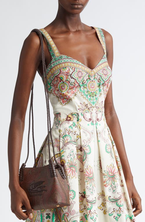 ETRO ETRO EXTRA SMALL LIBRA ARNICA COATED CANVAS CROSSBODY BAG