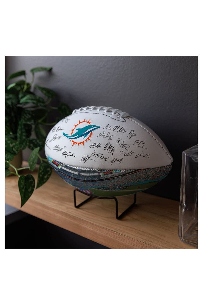 Miami Dolphins 2025 Autograph Signature Football, Alternate, color, Aqua