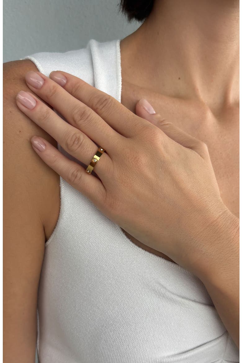 18k Gold Plated Band Ring, Main, color, GOLD
