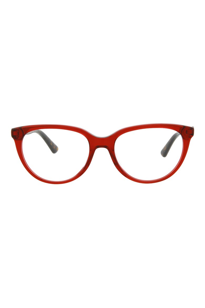 50mm Cat Eye Optical Glasses, Main, color, BURGUNDY AVANA TRANSPARENT