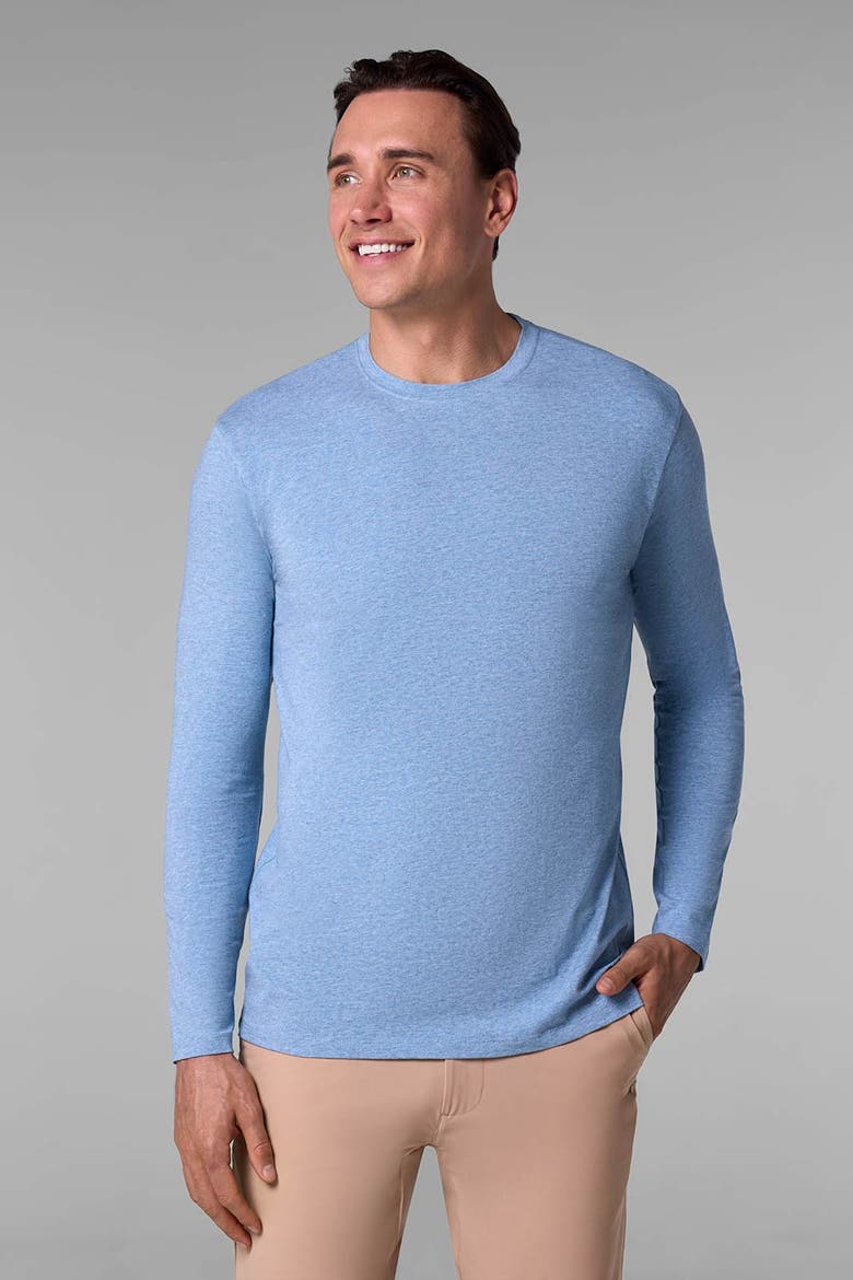 Men's Morada Long Sleeve T-Shirt, UPF 50+ Sun Protection, Alternate, color, Light Blue Heather