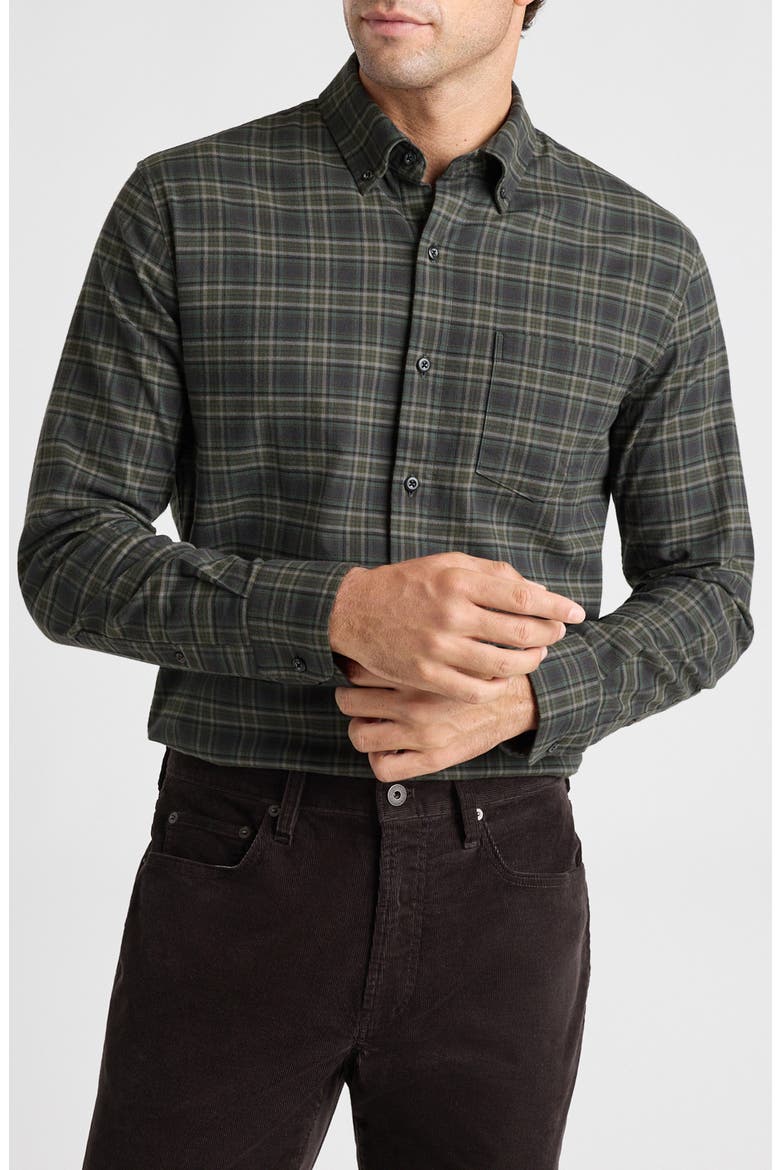 Everyday Lightweight Flannel Shirt, Main, color, PHANTOM GREY NAVY PLAID
