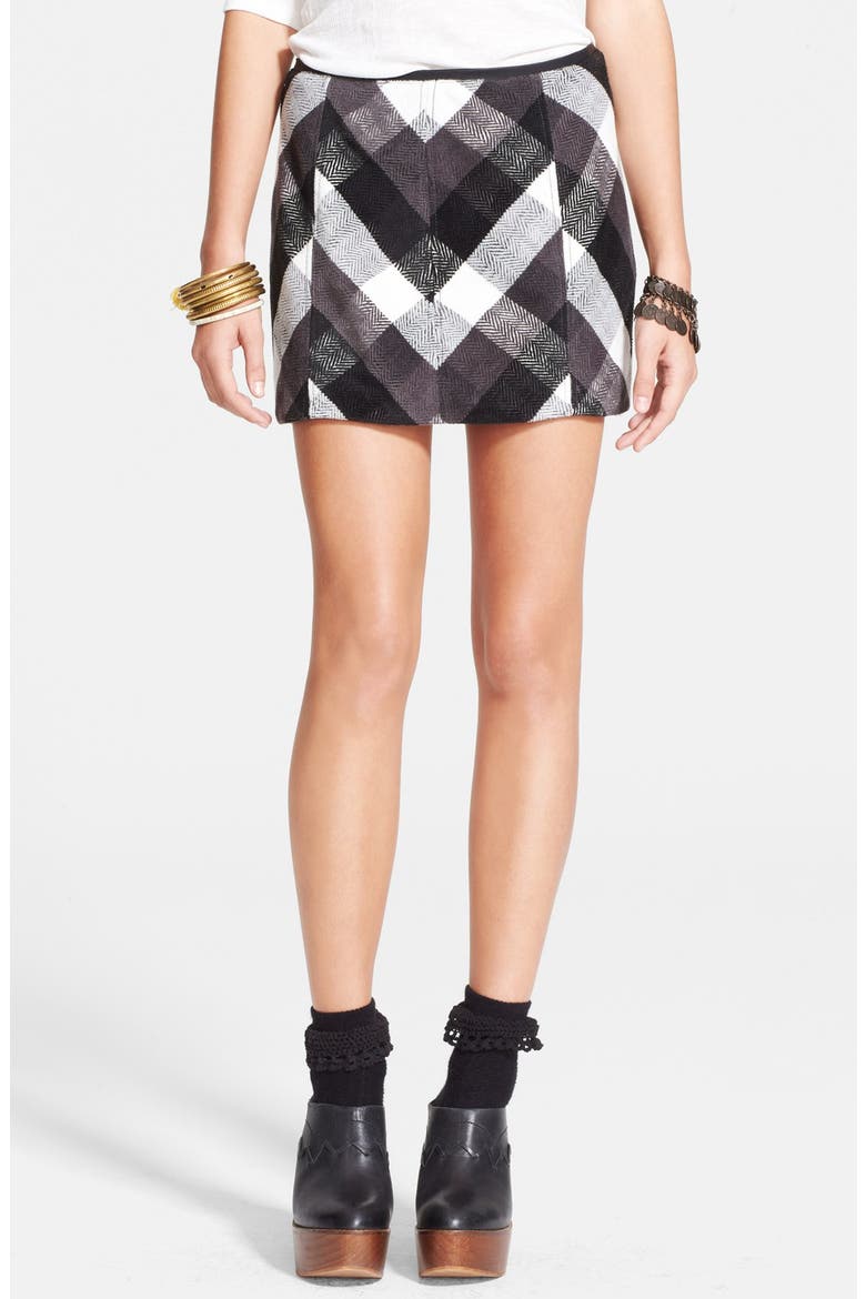 Plaid Skirt, Main, color, COAL COMBO