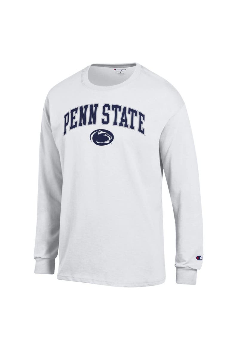 Men's Champion  White Penn State Nittany Lions Arch Over Logo Long Sleeve T-Shirt, Alternate, color, White