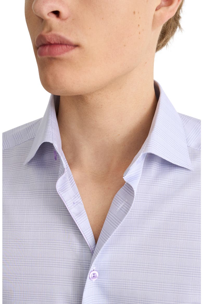 Contemporary Fit Prince of Wales Check Dress Shirt, Alternate, color, LIGHT PURPLE