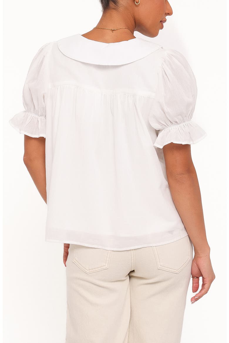 Aisling Pleated Cotton Top, Alternate, color, WHITE
