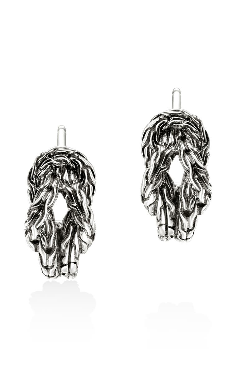 John Hardy Love Knot Hoop Earrings, 9mm, Main, color, Silver