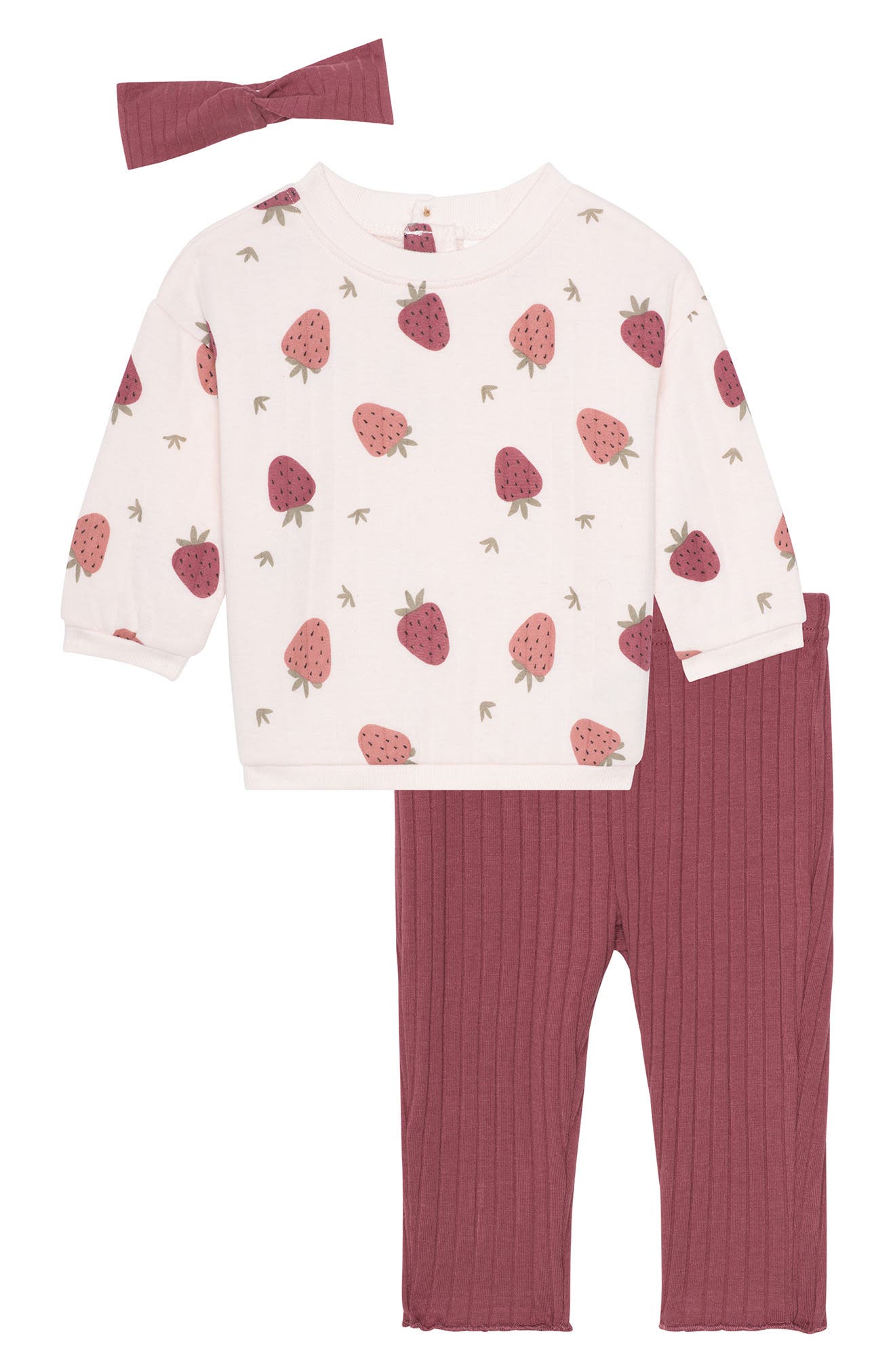 PL Baby by Petit Lem Sweatshirt, Ribbed Leggings & Headband Set