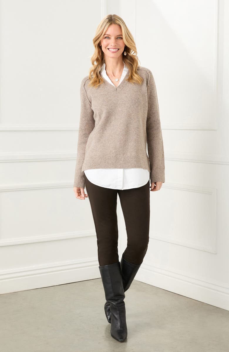 Karen Kane Mixed Media Layered Sweater, Alternate, color,