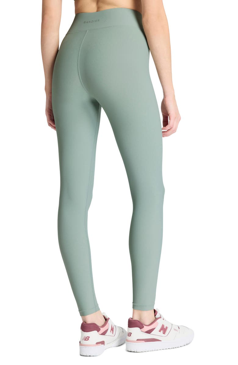 BANDIER Center Stage High Waist Rib Leggings, Alternate, color, Chinois Green