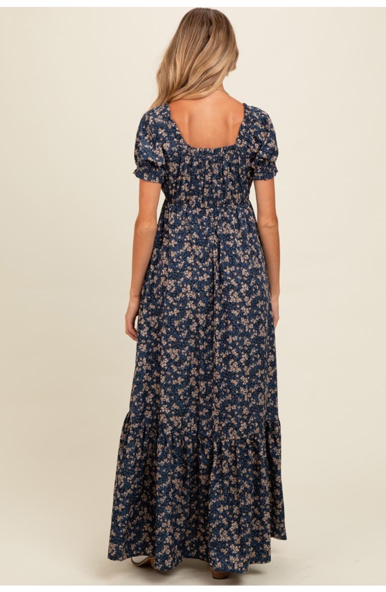 PinkBlush Floral Button Accent Maxi Dress, Alternate, color, 