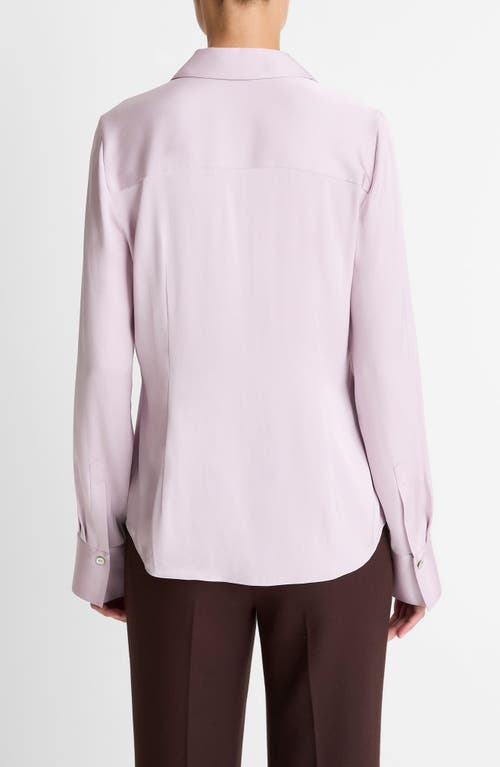 Vince Slim Fit Silk Blend Button-up Shirt In Pink