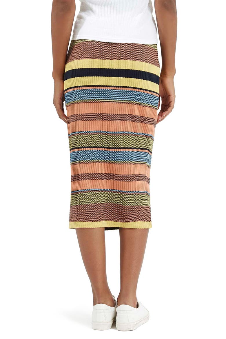 Chevron Stripe Ribbed Skirt, Alternate, color, GREEN MULTI