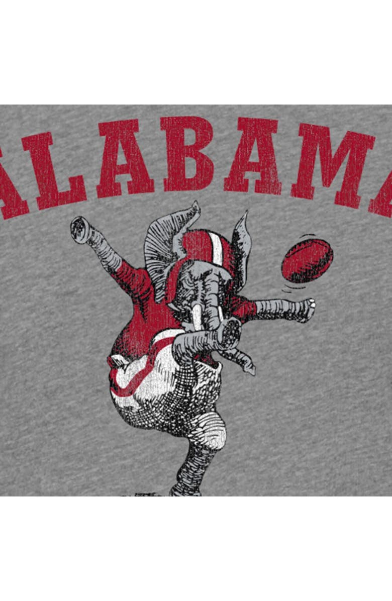 Retro Brand Men's Original Retro Brand Heathered Gray Alabama Crimson Tide Vintage Punting Big Al Tri-Blend T-Shirt, Alternate, color, 