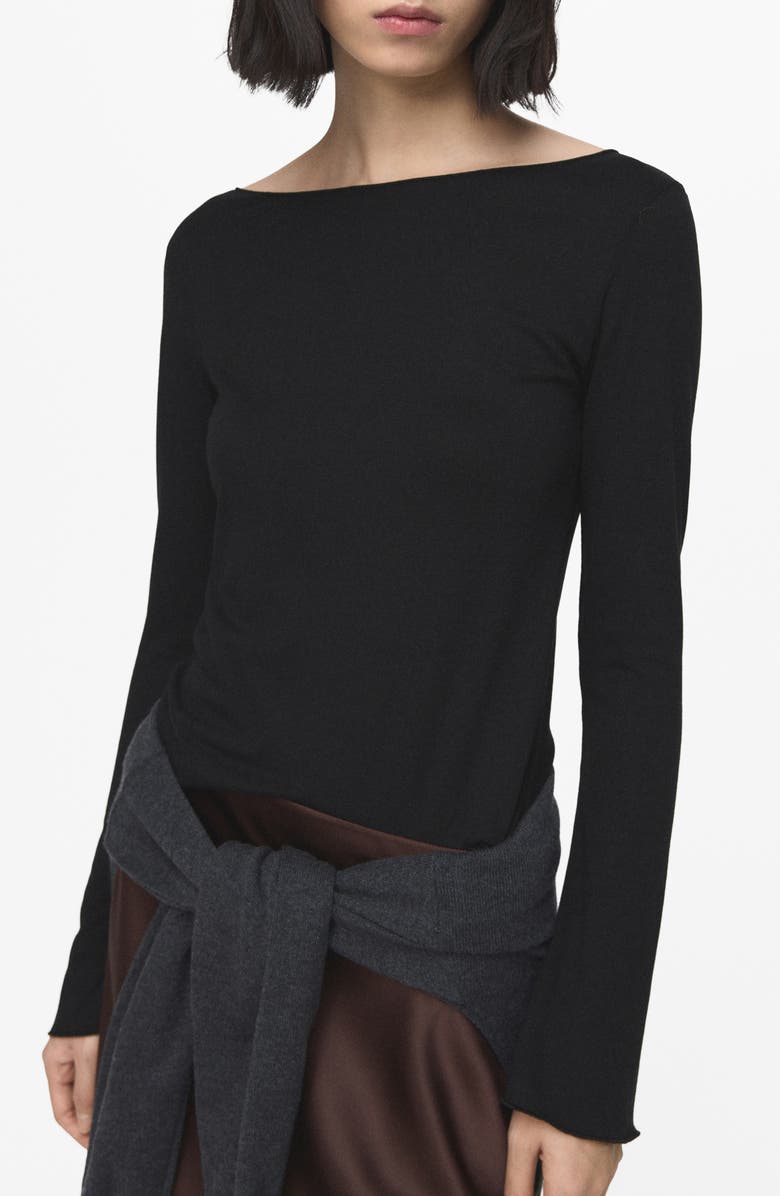 MANGO Boatneck Top, Main, color, Black