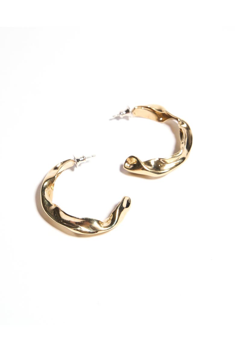 Fender Hoop Earrings, Main, color, Brass