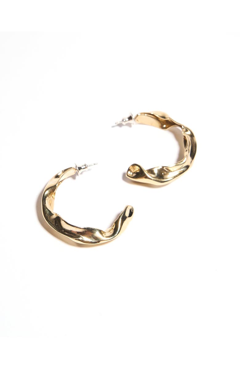 Odette New York Fender Hoop Earrings, Main, color, Brass