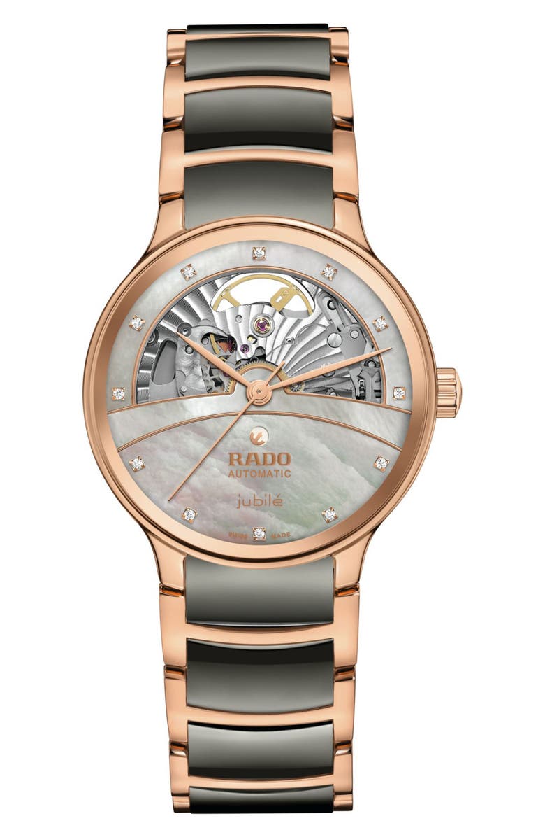 RADO Centrix Open Heart Bracelet Watch, 35mm, Main, color, 