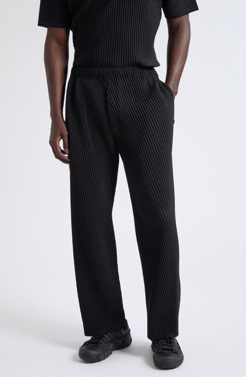 Slash Diagonal Pleated Pants