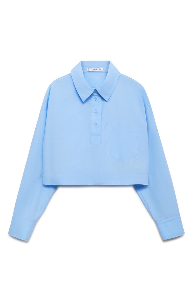 MANGO Crop Button Front Shirt, Alternate, color, 