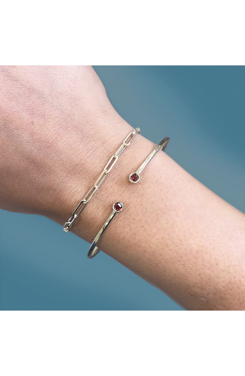 The Lovery Fine Jewelry Garnet Open Cuff Bangle, Alternate, color, Garnet