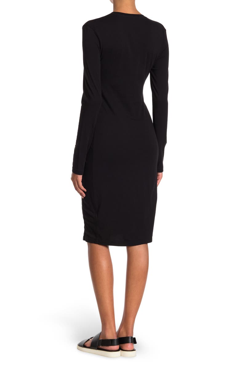 James Perse V-Neck Long Sleeve Dress, Alternate, color, 