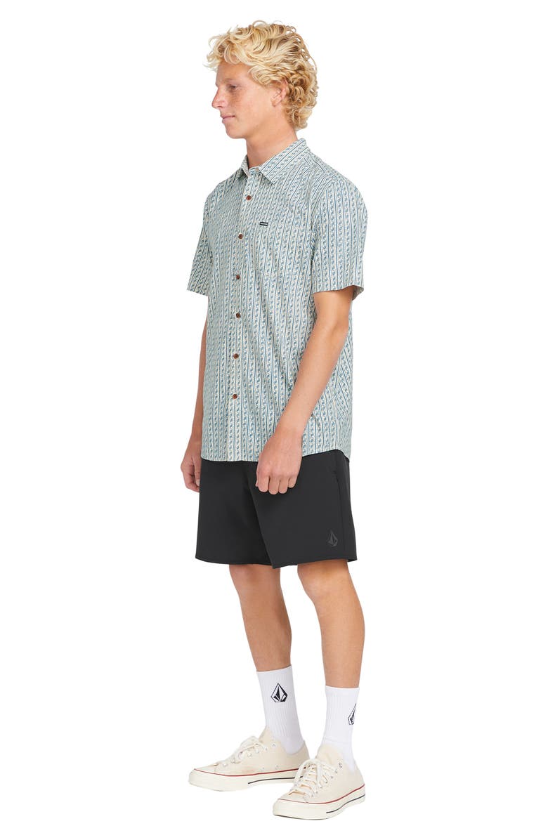 Volcom Scaler Stone Short Sleeve Button-Up Shirt, Alternate, color, 