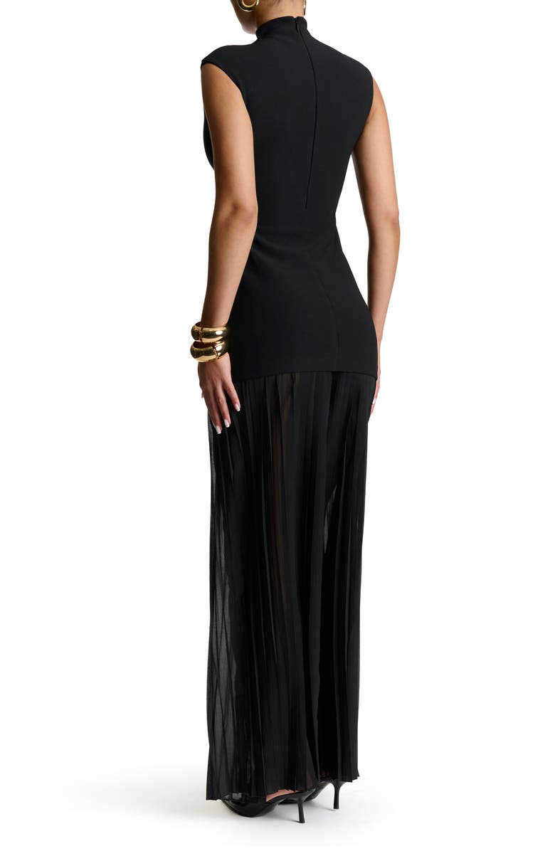 Naked Wardrobe Funnel Neck Mixed Media Maxi Dress, Alternate, color,