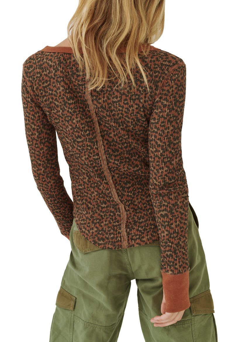 Everest Thermal Henley, Alternate, color, LEOPARD COMBO