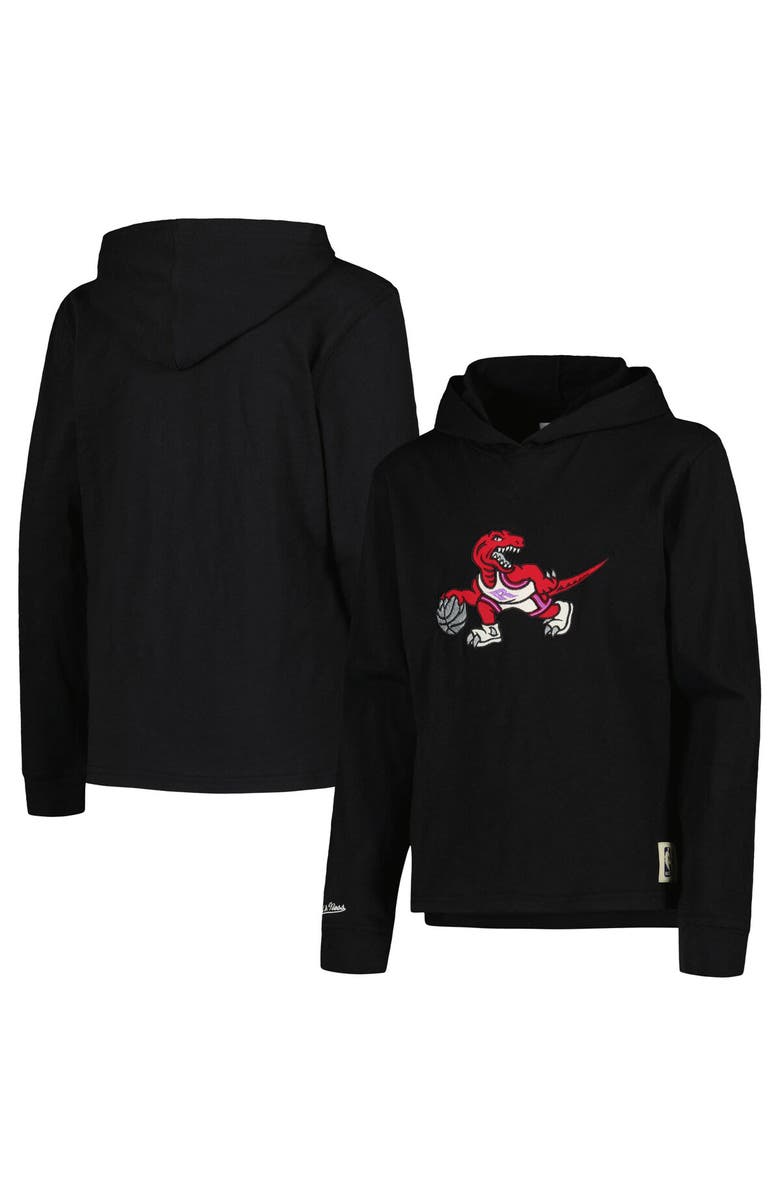 Mitchell & Ness Youth Mitchell & Ness Black Toronto Raptors Hardwood Classics Legendary Slub Lightweight Pullover Hoodie, Main, color, 