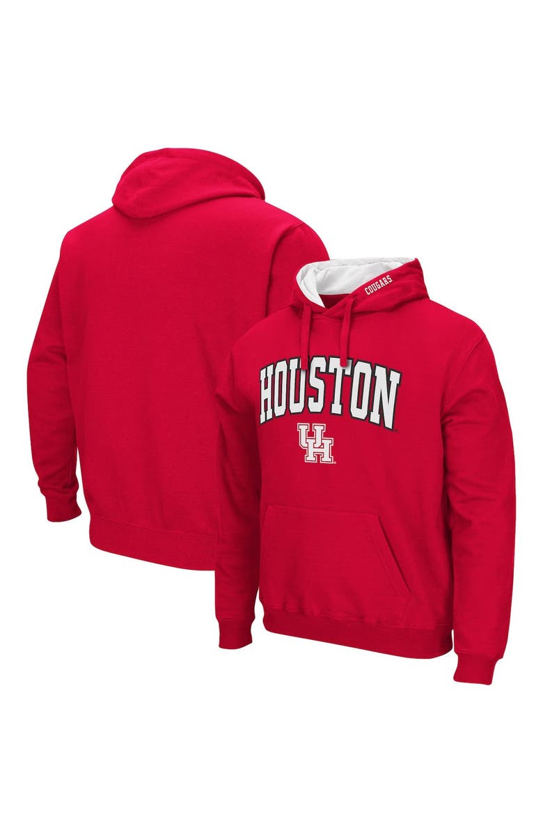 COLOSSEUM Men's Colosseum Red Houston Cougars Arch and Logo Pullover Hoodie, Main, color, Red