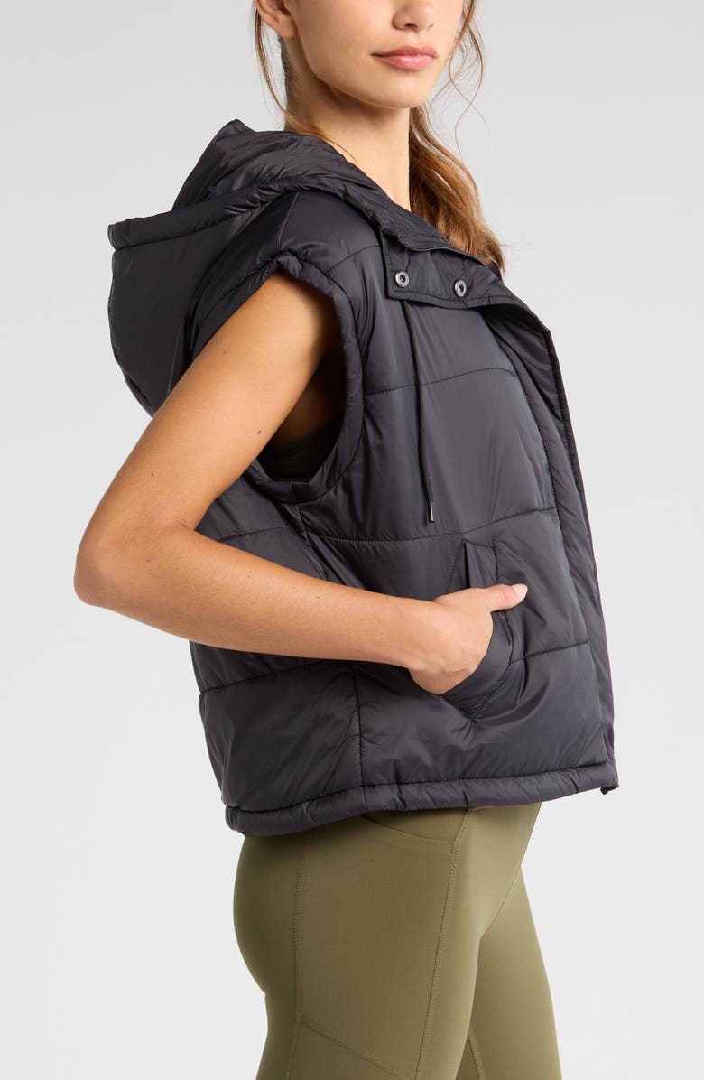 Zella Lightweight Hooded Quilted Vest, Alternate, color, 