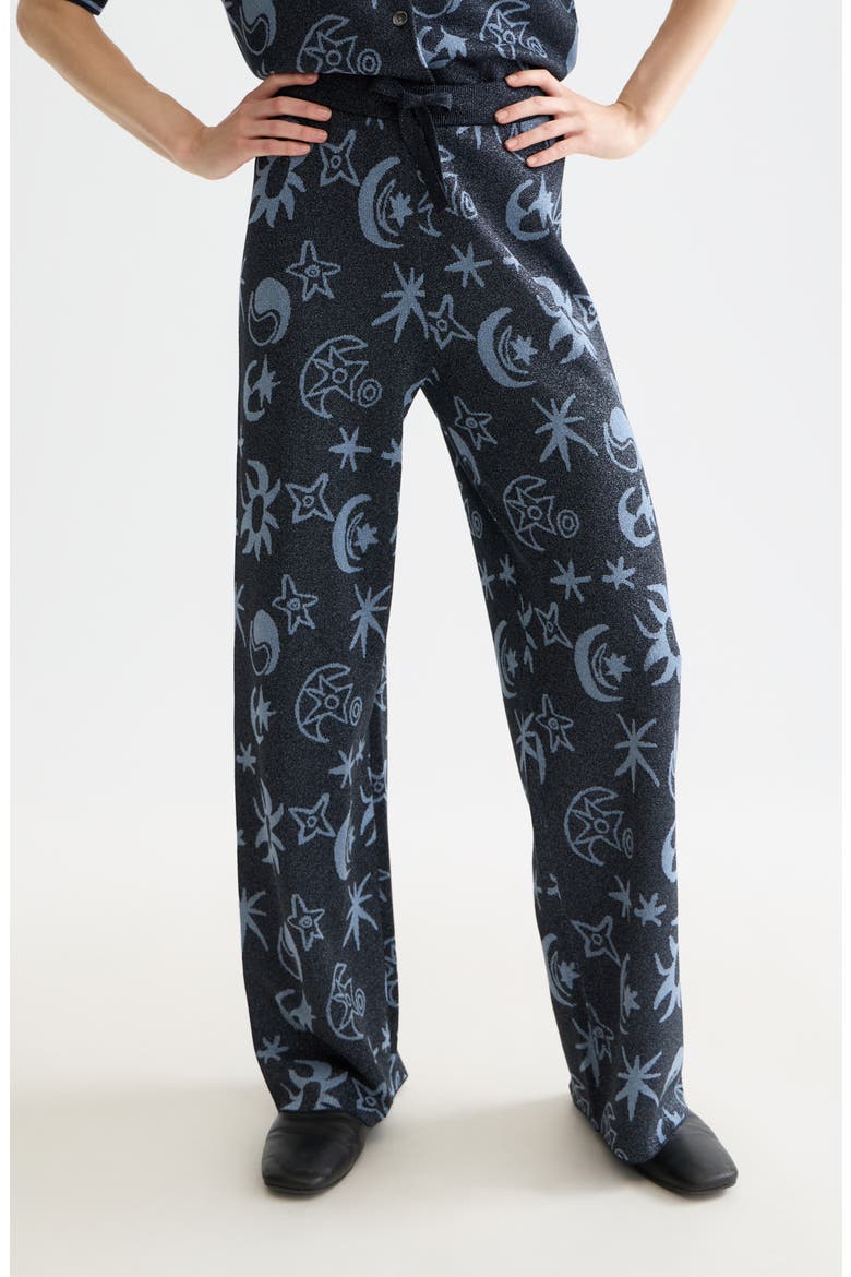 Metallic Jacquard Pants, Main, color, COSMIC SKY SPACED CARBON