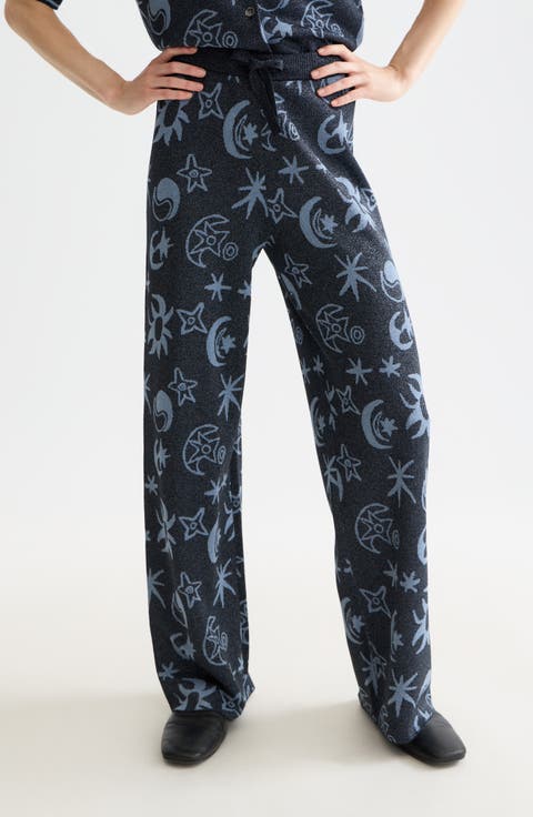 Metallic Jacquard Pants