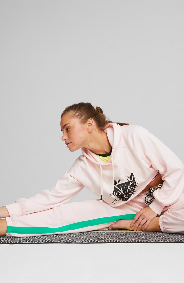 PUMA x Lemlem Crop Graphic Hoodie, Alternate, color, Frosty Pink