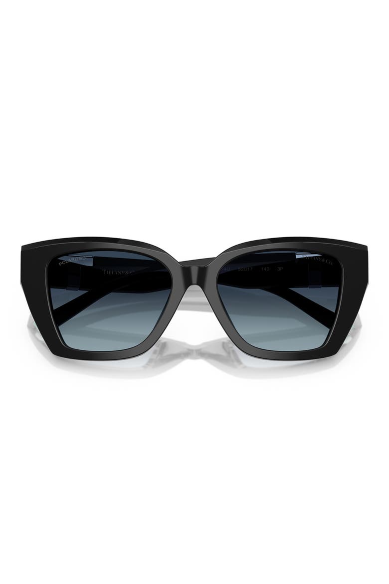 52mm Square Sunglasses, Alternate, color, BLACK / AZURE DARK BLUE