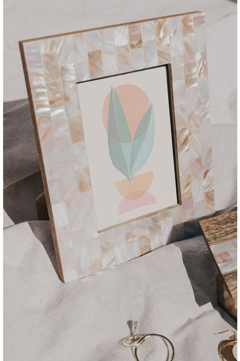 Chitra Mother of Pearl Picture Frame - Hand Carved Fair Trade, Alternate, color, White